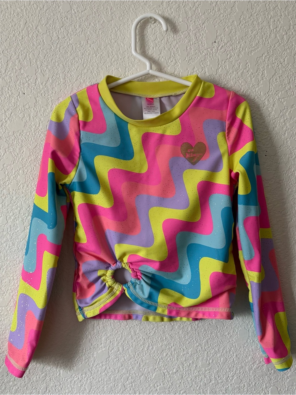 Betsey Johnson Girls Multicolor Bathing Suit Rashguard Swim Top Size 6